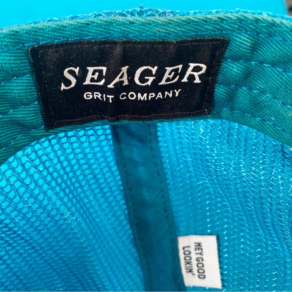 Seager Blue Mesh SnapBack Men's Hat - Picture 9 of 9